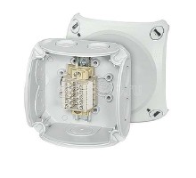 Коробка ответвительная ОП 93х93х62 7+1 мемб. ввод. 5-клемм 0.5-2.5кв.мм PP IP66 RK 0205 T сер. HENSEL 62000172