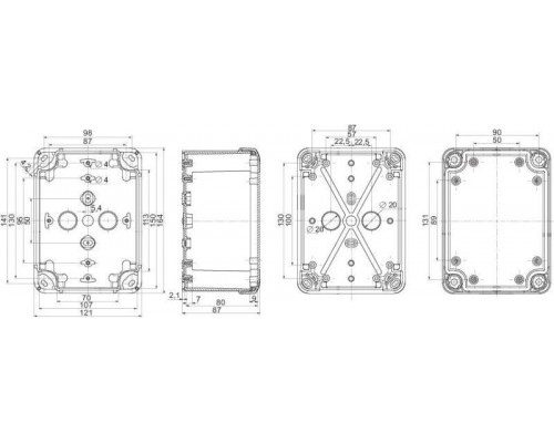 Коробка пласт. 164х121х87 Abs SchE NSYTBS16128