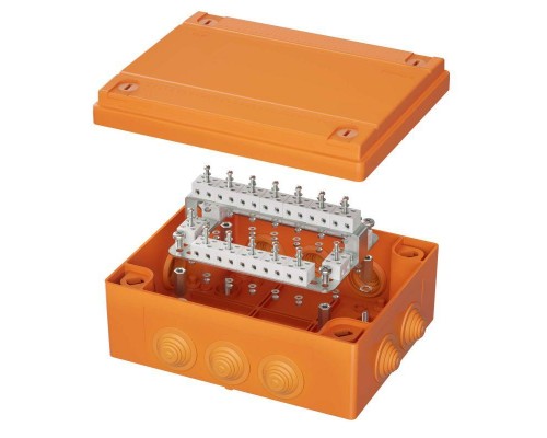 Коробка пластиковая FS с кабельными вводами и клеммниками IP55 240х190х90мм 40р 450V 6A 4кв.мм DKC FSB414004