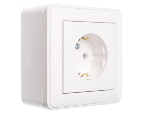 Коробка подъемная для наружного монтажа 1-м W59 с рамкой бел. SchE KP-152-18