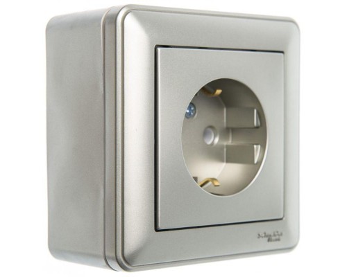 Коробка подъемная для наружного монтажа 1-м W59 с рамкой шампань SchE KP-152-48