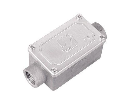 Коробка протяжная 118х51х42мм 2 ввода 180град. М16х1.5 IP55 алюм. DKC 6030-16A