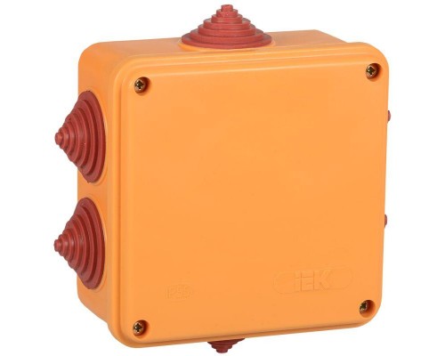 Коробка распаячная огнестойкая ПС 100х100х50 6P 6кв.мм IP55 6 вводов ИЭК UKF30-100-100-050-6-6-09