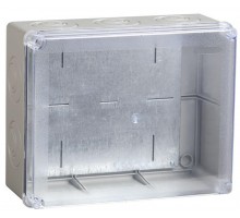 Коробка распаячная ОП 240х195х90 IP55 КМ41346 прозр. крыш. монт. плата ИЭК UKO10-240-195-090-K53-55