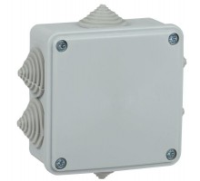 Коробка распаячная ОП КМ 100х100х45 IP44 6 вводов (RAL7035) ИЭК UKO11-100-100-045-K41-44