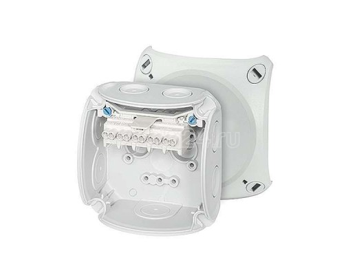 Коробка распределительная 93х93х62мм PP IP66 DK 0202 G клеммы 0.75-4кв.мм 7+1 мемб. вводов 5п сер. HENSEL 62000001