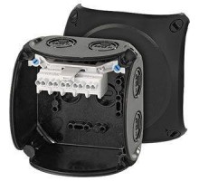 Коробка распределительная ОП 104х104х70мм IP66/67 с клемм. KF 0402 B черн. HENSEL 62000048