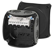 Коробка распределительная ОП 104х104х70мм IP66/67 с клемм. KF 0404 B черн. HENSEL 62000050