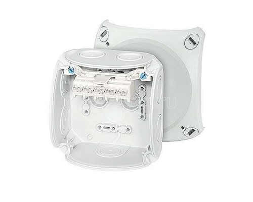 Коробка распределительная ОП 104х104х70мм PP IP66 DK 0402 G клеммы 0.75-4кв.мм 7+1 мемб. ввод. 5п сер. HENSEL 62000003