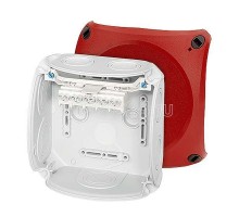 Коробка распределительная ОП 130х130х77мм PP IP66 DK 0604 клеммы 1.5-6кв.мм R 7+1 мемб. ввод. 5п сер./красн. HENSEL 62000040