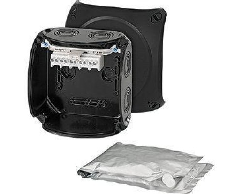 Коробка распределительная ОП 130х130х77мм с клемм. WP 0604 B черн. HENSEL 62000104
