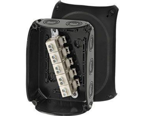 Коробка распределительная ОП 130х180х77мм IP66/67 с клемм. KF 1010 B черн. HENSEL 62000062