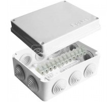 Коробка распределительная ОП 150х110х70мм IP54 с клемм. 10 выходов 10 гермовводов 10А 12 контактов крышка на винтах бел. Epplast 210315