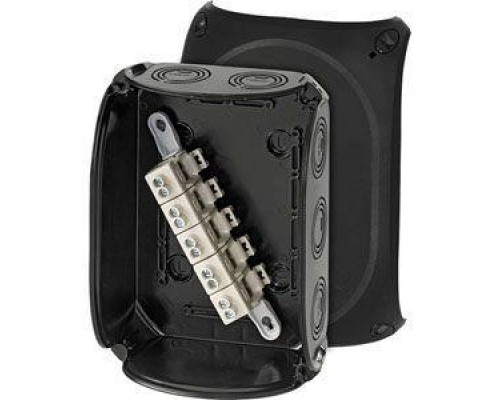 Коробка распределительная ОП 155х210х92мм IP66/67 с клемм. KF 1610 B черн. HENSEL 62000066