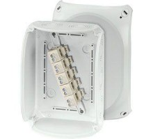 Коробка распределительная ОП 155х210х92мм IP66/67 с клемм. KF 1610 G свет./сер. HENSEL 62000065