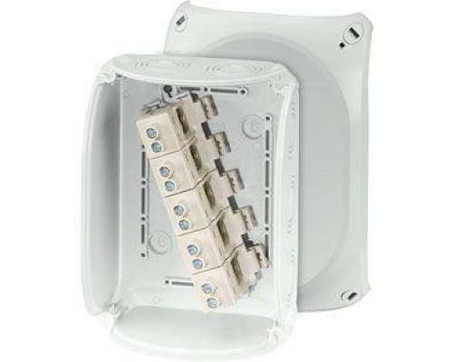 Коробка распределительная ОП 155х210х92мм IP66/67 с клемм. KF 1616 G свет./сер. HENSEL 62000067