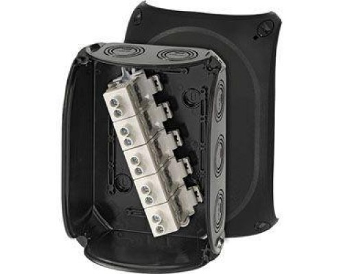 Коробка распределительная ОП 155х210х92мм с клемм. KF 1616 B черн. HENSEL 62000068