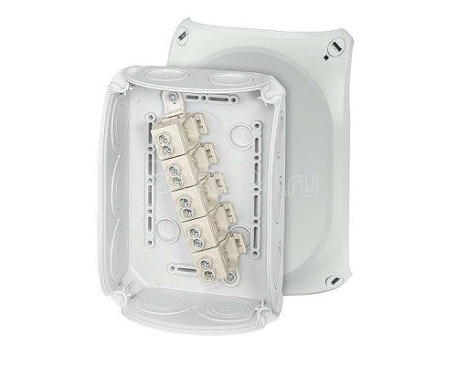 Коробка распределительная ОП 180х130х77мм PP IP66 DK 1010 G клеммы 2.5-16кв.мм 10+2 мемб. ввод. 5п сер. HENSEL 62000010