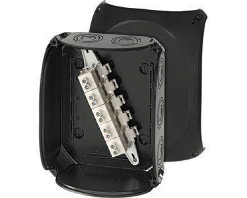 Коробка распределительная ОП 205х255х112мм IP66/67 с клемм. KF 2525 B черн. HENSEL 62000072