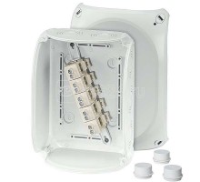 Коробка распределительная ОП 210х155х92мм PP IP55/IP66 с 3хESM40 DK 1610 G 10хМ25-40 5п кл. 2.5-16кв.мм сер. HENSEL 62000013