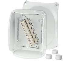 Коробка распределительная ОП 255х205х112мм PP IP55/IP66 с 3хESM40 DK 2525 G 10хМ25 М40.М50. 5п кл. 6-35кв.мм IP55 PP /IP66 с 3хESM40 сер. HENSEL 62000016
