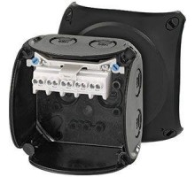 Коробка распределительная ОП 93х93х62мм IP66/67 с клемм. KF 0202 B черн. HENSEL 62000044