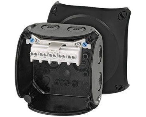 Коробка распределительная ОП 93х93х62мм IP66/67 с клемм. KF 0202 B черн. HENSEL 62000044