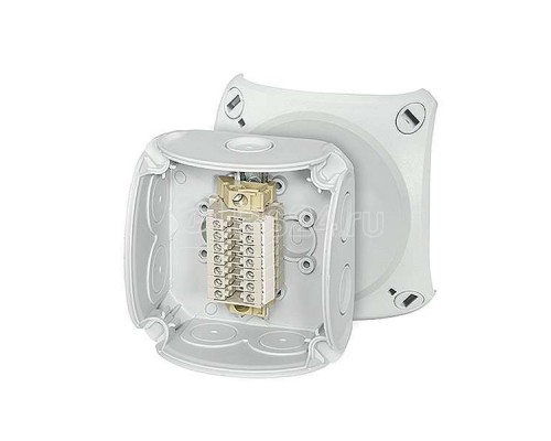 Коробка распределительная ОП 93х93х62мм PP IP66 RK 0207 T 7 клемм 0.5-2.5кв.мм 7+1 мемб. ввод. сер. HENSEL 62000173
