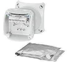Коробка распределительная ОП 93х93х62мм с клемм. WP 0202 G свет. сер. HENSEL 62000097