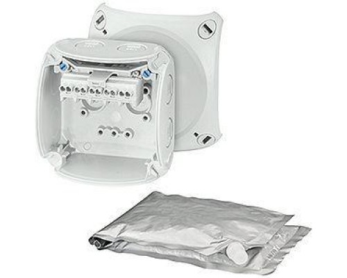 Коробка распределительная ОП 93х93х62мм с клемм. WP 0202 G свет. сер. HENSEL 62000097