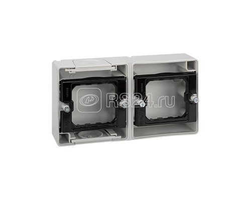 Коробка установочная 2-м горизонт. Simon44 Aqua сер. 4400761-035