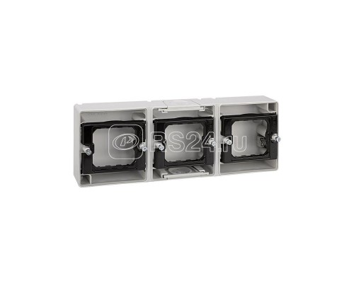 Коробка установочная 3-м горизонт. Simon44 Aqua сер. 4400765-035