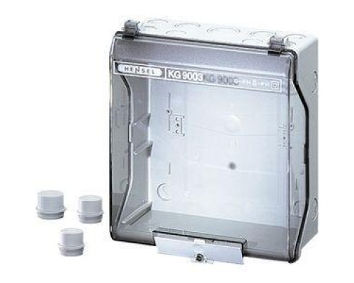 Корпус пластиковый KV пустой IP55/IP65 сер. с прозр. крышкой KG 9003 HENSEL 3300141