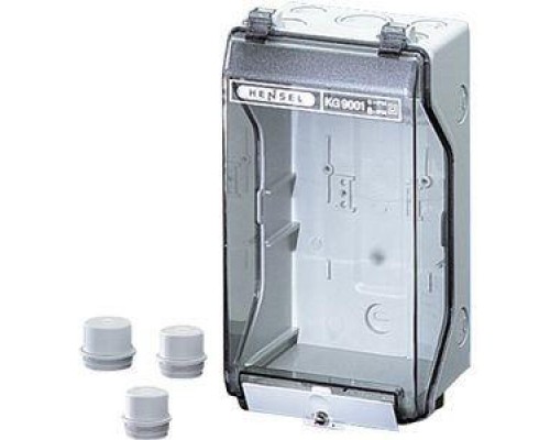 Корпус пластиковый пустой 253х136х115 IP55/IP65 сер. с непрозр. крышкой KG 9001 IN HENSEL 33001000