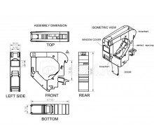 Крепление FP-IE-DIN-KJ-1-GY для Keystone Jack на DIN-рейку в распред. щиты для пром. решен. без бок. крышек шир. 18мм Hyperline 237926