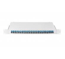 Кросс оптический 19дюйм 1U 24 порта SC/UPC(24 одинарных SC/UPC адаптера) SM 9/125 OS2 стальной сер. в комплекте: адаптеры монтаж. шнуры 1м сплайс-кассета с крышкой гильзы NIKOMAX NMF-RP24SCUS2-WS-ES-1U-GY