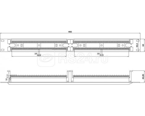 Кросс-панель 110C-19-100P-1U 100 парная 110 типа 19дюйм 1U (без модулей) Hyperline 15477