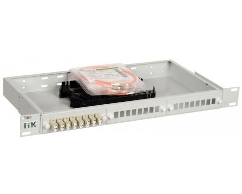 Кросс укомплектованный 1U LC (duplex) 12 портов (OM2) ITK FOBX24-1U-12LCUD50