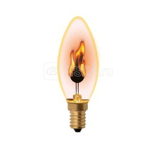 Лампа декоративная IL-N-C35-3/RED-FLAME/E14/CL с типом свечения эффект пламени форма свеча прозр. упак. картон Uniel UL-00002981