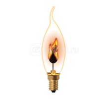 Лампа декоративная IL-N-CW35-3/RED-FLAME/E14/CL с типом свечения эффект пламени форма свеча на ветру прозр. упак. картон Uniel UL-00002982
