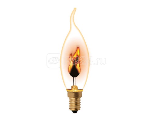 Лампа декоративная IL-N-CW35-3/RED-FLAME/E14/CL с типом свечения эффект пламени форма свеча на ветру прозр. упак. картон Uniel UL-00002982