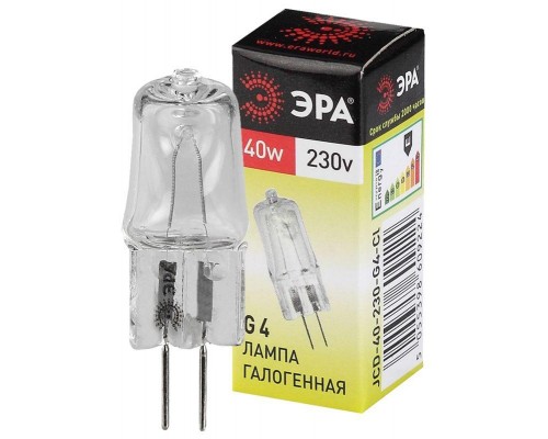 Лампа галогенная G4-JCD-40W-230V-Cl 40Вт G4 230В Эра C0039280