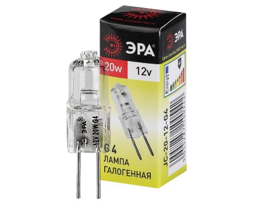Лампа галогенная G4-JC-20W-12V ЭРА C0027369