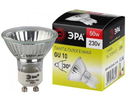 Лампа галогенная GU10-JCDR (MR16) -50W-230V ЭРА C0027386