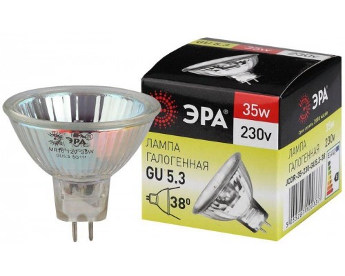 Лампа галогенная GU5.3-JCDR (MR16) -35W-230V-Cl ЭРА C0027363