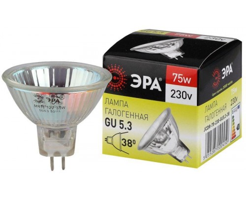 Лампа галогенная GU5.3-JCDR (MR16) -75W-230V-Cl ЭРА C0027366