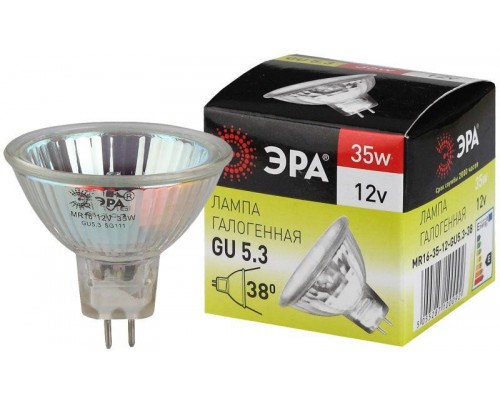 Лампа галогенная GU5.3-MR16-35W-12V-Cl ЭРА C0027355