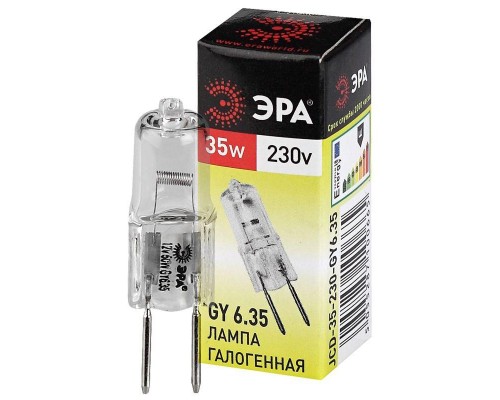 Лампа галогенная GY6.35-JCD-35W-230V 35Вт капсула GY6.35 230В Эра C0027373
