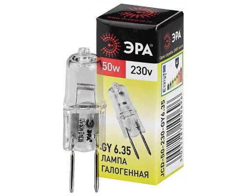 Лампа галогенная GY6.35-JCD-50W-230V 50Вт капсула GY6.35 230В Эра C0027374