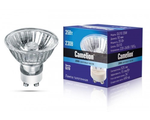 Лампа галогенная JCDRC 220В 35Вт GU10 Camelion 5561